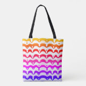 Jazzy Tropical Psychedelic Dripping Stripes Tote Bag (Achterkant)