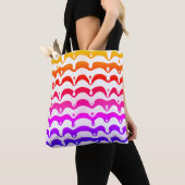 Jazzy Tropical Psychedelic Dripping Stripes Tote Bag (Dichtbij)