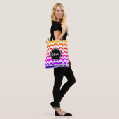 Jazzy Tropical psychedelic Dripping Stripes Tote Bag (Op model)