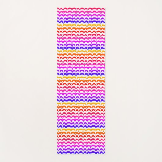 Jazzy Tropical Psychedelic Dripping Stripes Yogamat (Voorkant)