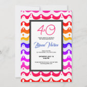 Jazzy Tropical Psychedelic Wavy Stripes Invitation Kaart (Voorkant)