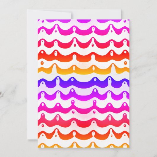 Jazzy Tropical Psychedelic Wavy Stripes Invitation Kaart (Achterkant)