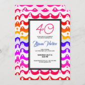 Jazzy Tropical Psychedelic Wavy Stripes Invitation Kaart (Voorkant / Achterkant)