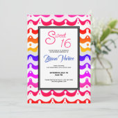 Jazzy Tropical Psychedelic Wavy Stripes Kaart (Staand voorkant)