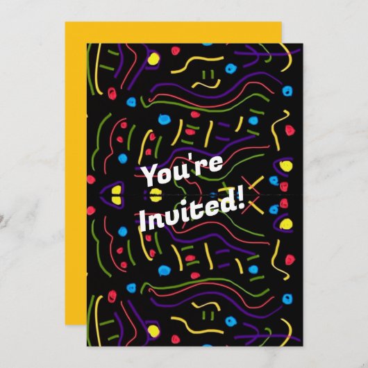 jazzy uitnodiging (Voorkant / Achterkant)