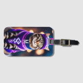 Jazzy Winter kat - Monogram toevoegen Bagagelabel (Voorkant (horizontaal))