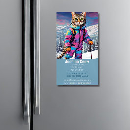 Jazzy winterkat - magnetisch visitekaartje