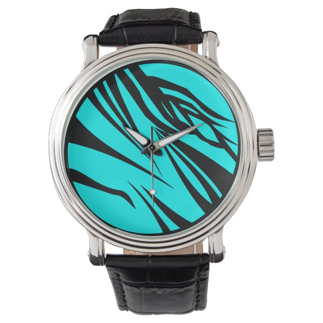 Jazzy Zebra Pizzazz Horloge (Voorkant)
