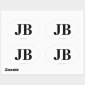 "JB" Jacksonville Beach, FL Oval Bumperstickers Ovale Sticker (Vel)