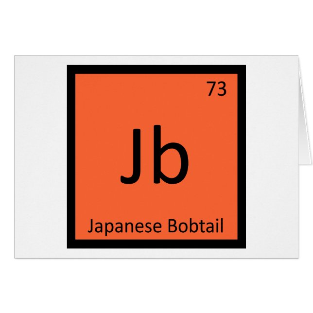 Jb - Japanse Bobtail Kat Periodiek Systeem Element (Voorkant Horizontaal)