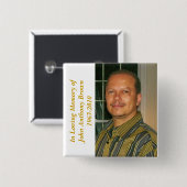 JB Memorial-toets Vierkante Button 5,1 Cm (Voorkant /achterkant)