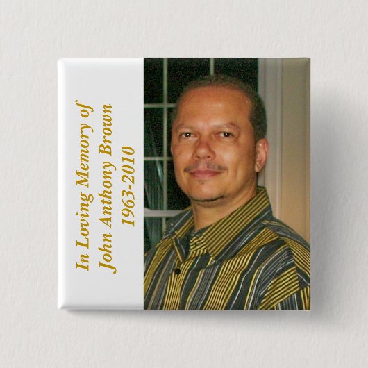 JB Memorial-toets Vierkante Button 5,1 Cm (Voorkant)