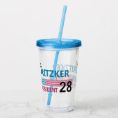JB Pritzker 2028 Acryl Drinkbeker (Achterkant)
