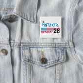 JB Pritzker 2028 Vierkante Button 5,1 Cm (In situ)