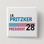 JB Pritzker 2028 Vierkante Button 5,1 Cm (Voorkant)