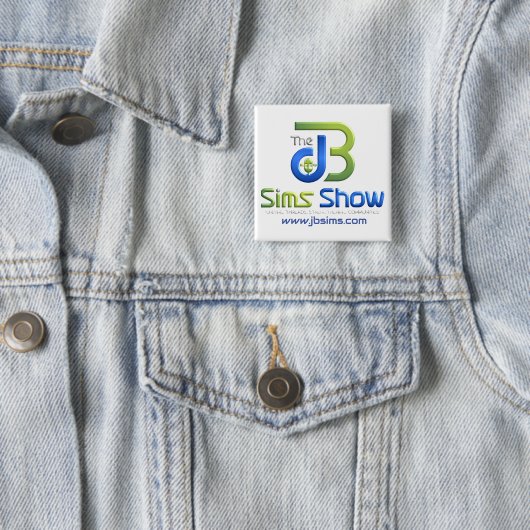 "JB Sims Show Unity Square Button - Collectible Pi (In situ)