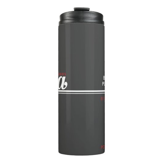 JBHS VMA Black with White Logo Customizable Thermosbeker (Voorkant)
