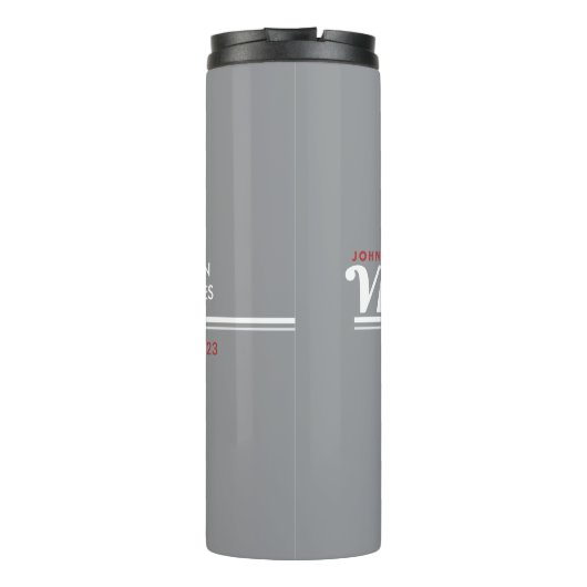 JBHS VMA Black with White Logo Customizable Thermosbeker (Achterkant)