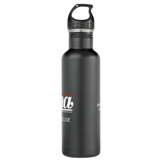 JBHS VMA Black with White Logo Customizable Waterfles (Voorkant)