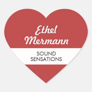 JBHS VMA Rode Achtergrond met Wit Script Hart Sticker