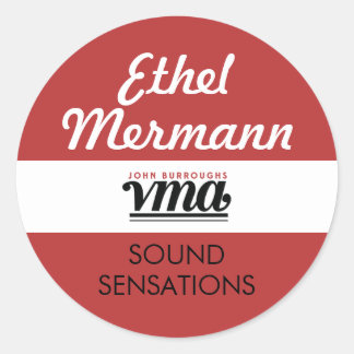 JBHS VMA Rode Achtergrond met Wit Script Ronde Sticker