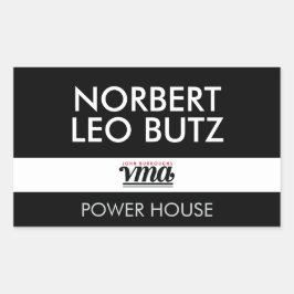 JBHS VMA Zwarte Achtergrond met Wit ALLE PETTEN Le Rechthoekige Sticker