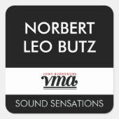 JBHS VMA Zwarte Achtergrond met Wit ALLE PETTEN Le Vierkante Sticker (Voorkant)