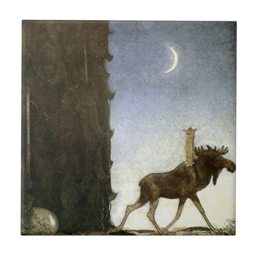 Jbleap the elk John Bauer Tegeltje (Voorkant)