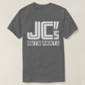JC Auto Onderdelen Enkelzijdig Wit op Effen Kleur T-shirt (Design voorkant)