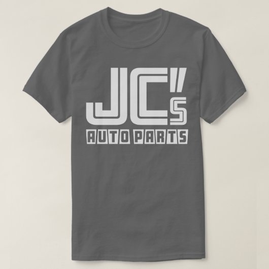 JC Auto Onderdelen Enkelzijdig Wit op Effen Kleur T-shirt (Design voorkant)