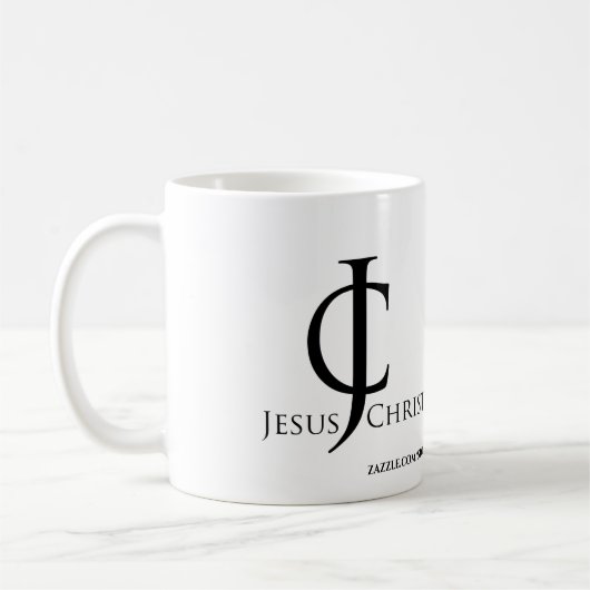 JC Jesus Christus Logo past het aan Koffiemok (Links)