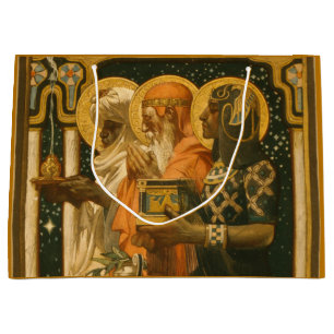 JC Leyendecker Drie Wijzen Kerstmis Vintage Groot Cadeauzakje