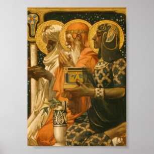 JC Leyendecker Drie Wijzen Kerstmis Vintage Poster