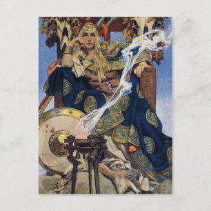 JC Leyendecker Koningin Maeve Keltische Krijger Briefkaart