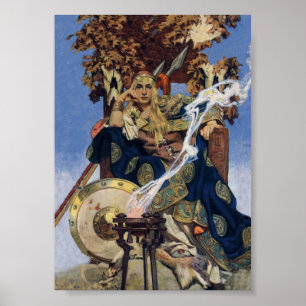 JC Leyendecker Koningin Maeve Keltische Krijger Poster