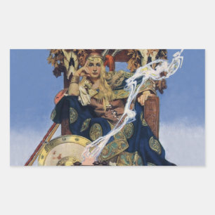 JC Leyendecker Koningin Maeve Keltische Krijger Rechthoekige Sticker