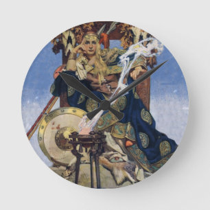 JC Leyendecker Koningin Maeve Keltische Krijger Ronde Klok