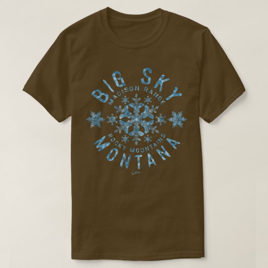 JCombs Big Sky, Montana, Snow 347 T-shirt (Design voorkant)