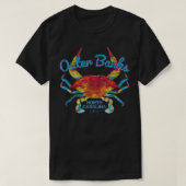 JCombs Buitenbanken, NC, Blauwe krab (Verstoord) T-shirt (Design voorkant)