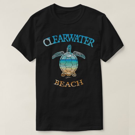 JCombs Clearwater Beach, FL, Zee Turtle and Beach T-shirt (Design voorkant)