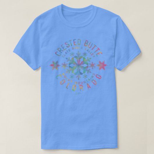 JCombs Crested Butte, CO, sneeuw T-shirt (Design voorkant)
