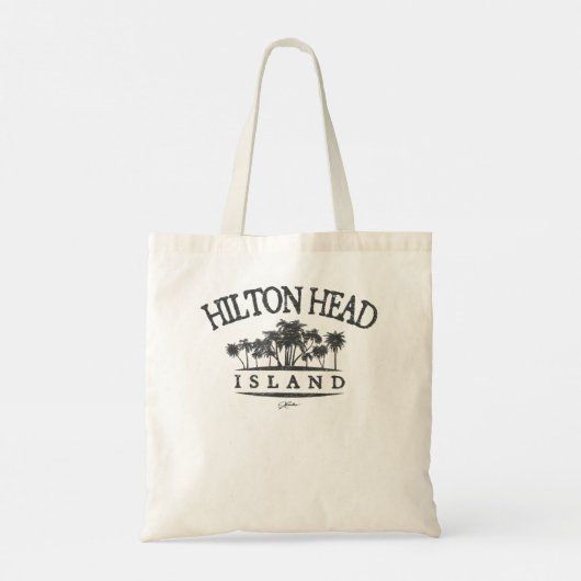 JCombs Hilton Head Island, SC, Palm Trees on Beach Tote Bag (Achterkant)
