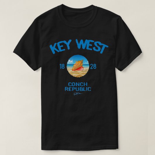 JCombs Key West, FL, Conch Republic T-shirt (Design voorkant)