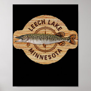 JCombs Leech Lake Minnesota Northern Pike Vist Poster