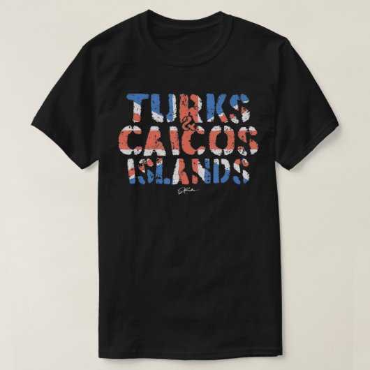 JCombs Turks & Caicos Islands, with Union Jack, Be T-shirt (Design voorkant)
