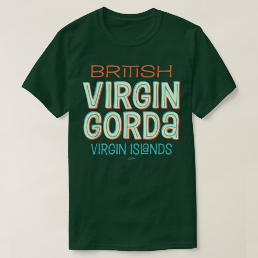 JCombs Virgin Gorda, BVI, Retro, Beach T-shirt (Design voorkant)