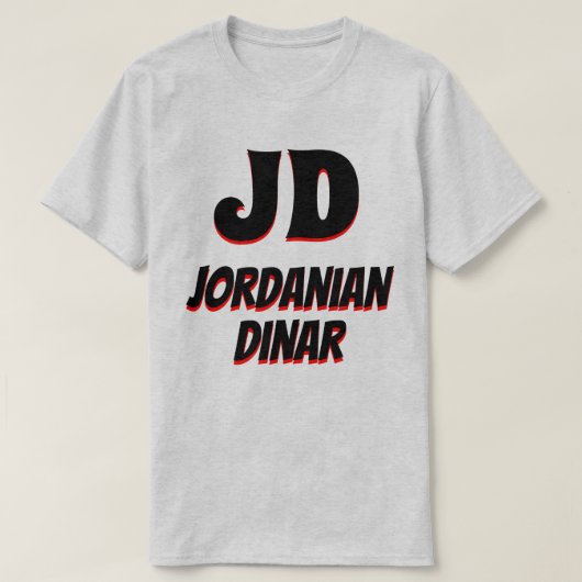 JD د ن ر Jordaanse dinar grijs T-shirt (Design voorkant)