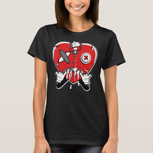 JD 4 Red Thunder Heart Crying Red Thunder 4s Matc T-shirt (Voorkant)
