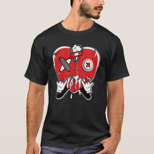 JD 4 Red Thunder Heart Crying Red Thunder 4s Matc T-shirt
