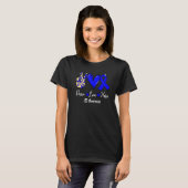 JD Awareness Peace Love Hope Blue Ribbon   T-shirt (Voorkant volledig)